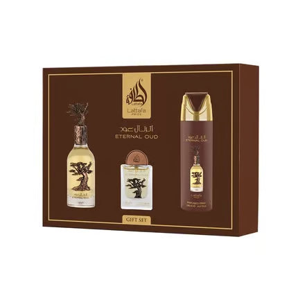 Lattafa Pride Eternal Oud Gift Set – 100 ml EDP + 20 ml EDP + 200 ml дезодорант
