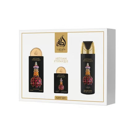 Lattafa Pride Artisan Ethnique Gift Set – 100 ml EDP + 20 ml EDP + 200 ml дезодорант